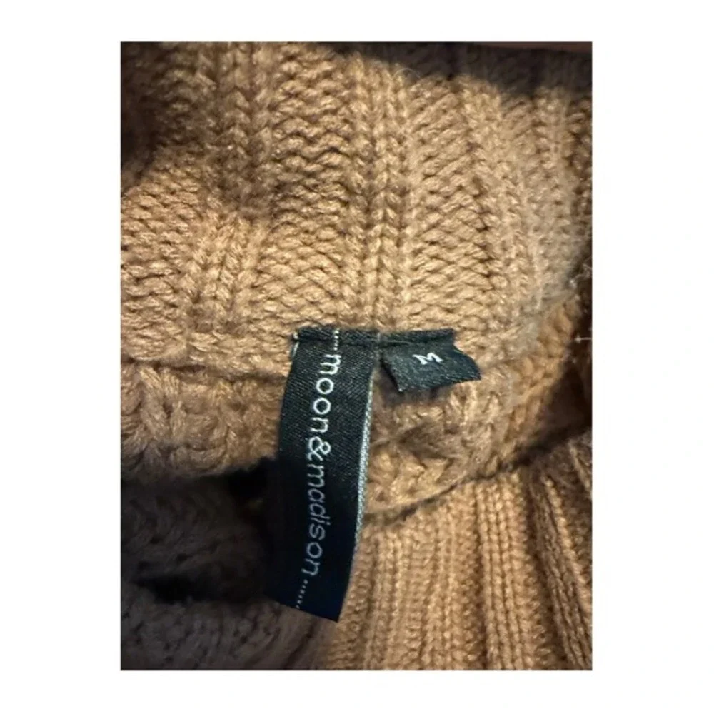 Moon & Madison Mock Neck Sweater‎ Mauve Chunky Knit Cropped M